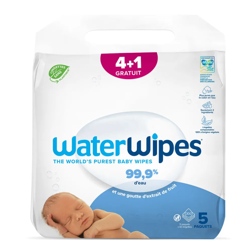 Waterwipes 4+1 x 60 Lingettes