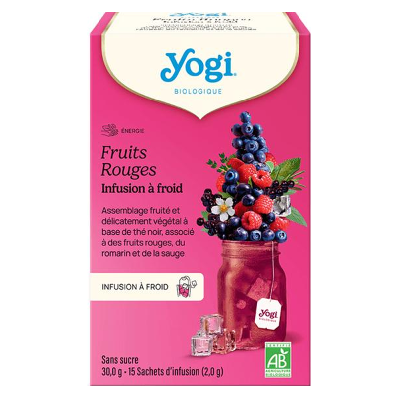 YogiTea Infusions à Froid Fruits Rouges 15 sachets