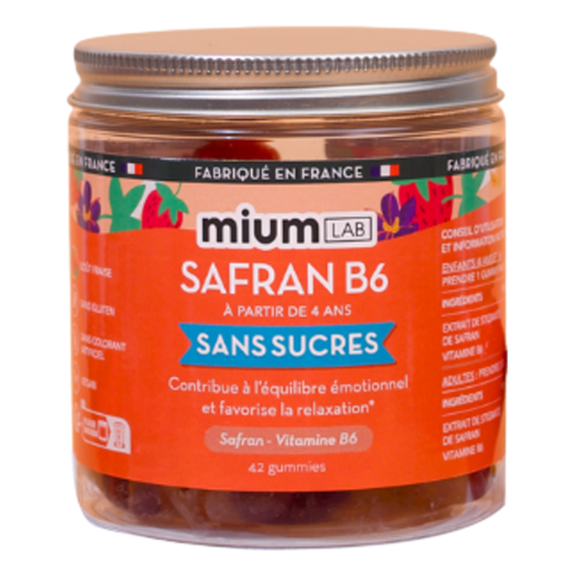 Mium Lab Kids Safran B6 Fraise sans sucres 42 gummies