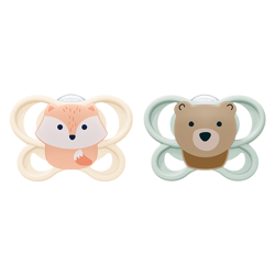 NUK Perfect Match Air 2 sucettes 0-2 mois Renard/Ours