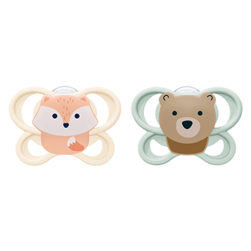 NUK Perfect Match Air 2 sucettes 0-2 mois Renard/Ours