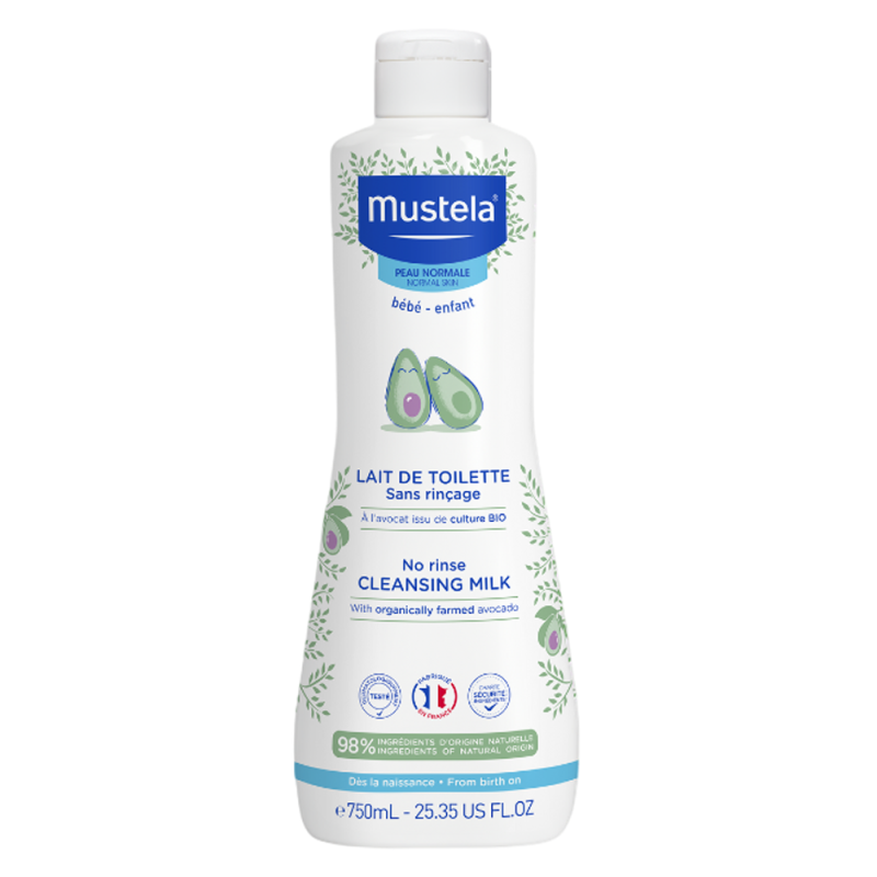 Mustela Lait de Toilette sans rinçage à l'avocat bio 750ml