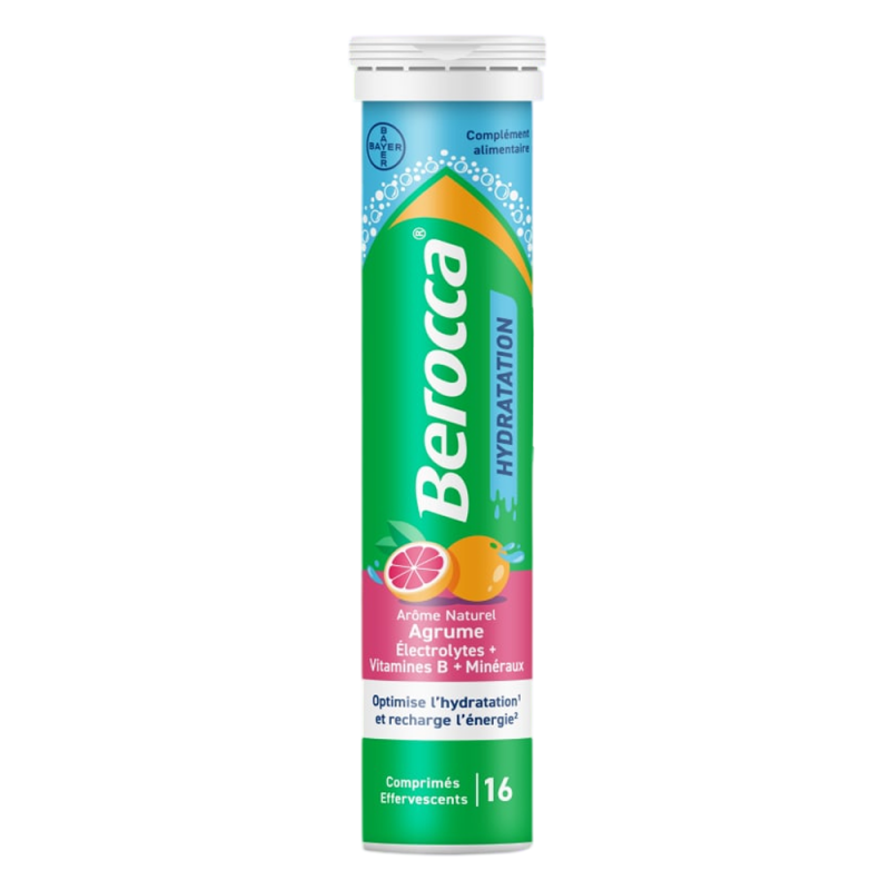 Berocca Hydratation arôme agrume 16 comprimés effervescents
