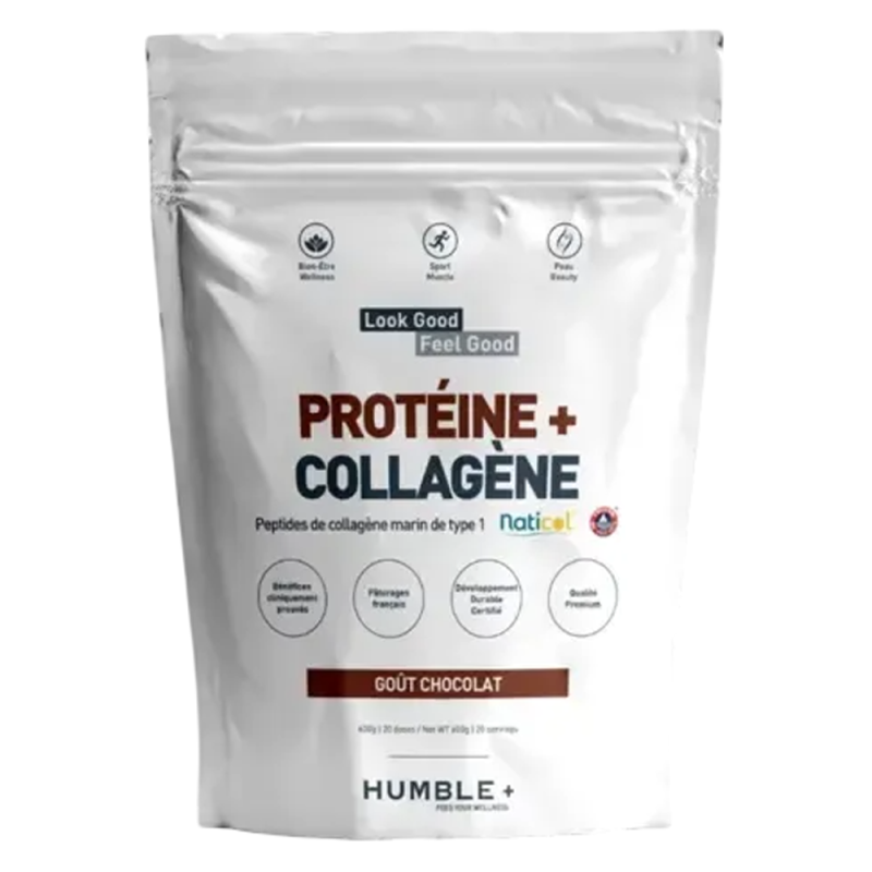Humble+ Protéine + Collagène marin saveur chocolat 300gr