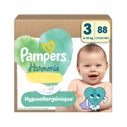 Pampers Harmonie Taille 3 – Pack de 88 couches hypoallergéniques