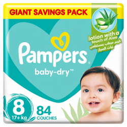 Pampers Baby-Dry taille 8 – 84 couches absorbantes (17 kg et plus)