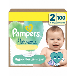Pampers Harmonie taille 2 – 100 couches hypoallergéniques (4–8 kg)