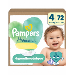 Pampers Harmonie taille 4 – 72 couches hypoallergéniques (9–14 kg)