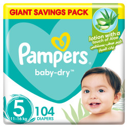 Pampers Baby-Dry taille 5 – 104 couches absorbantes (11–16 kg)