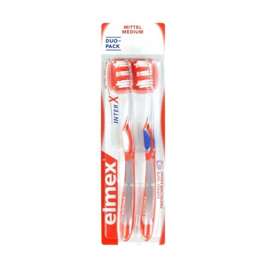 Elmex Protection Caries Brosse à Dents InterX Medium Duo Pack Elmex Protection Caries Brosse à Dents InterX Medium Duo Pack