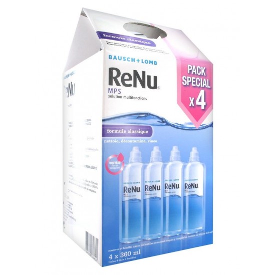 Renu Mps Solution Multifonctions Formule Clasique 4 X 360ml Renu Mps Solution Multifonctions Formule Clasique 4 X 360ml