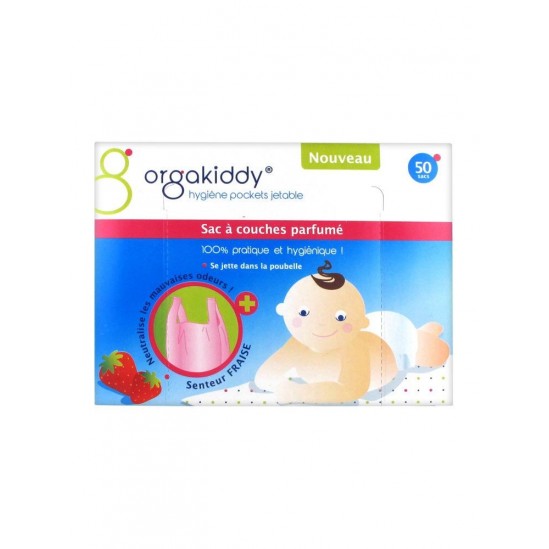 Orgakiddy Sac à Couches Parfumé 50 Sacs Senteur Fraise Orgakiddy Sac à Couches Parfumé 50 Sacs Senteur Fraise