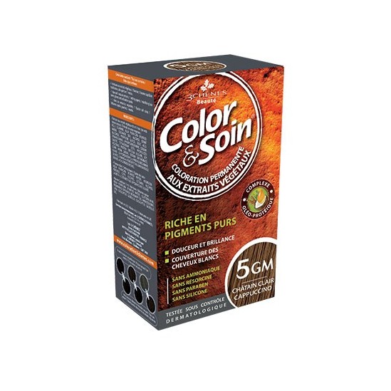 3 Chênes Color&Soin châtain clair cappuccino coloration permanante 5GM 3 Chênes Color&Soin châtain clair cappuccino coloration permanante 5GM