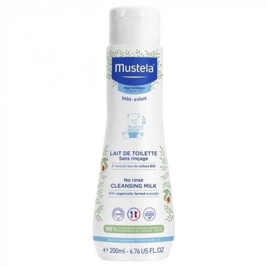 Mustela lait de toilette sans rinçage à l'avocat bio 200ml Mustela lait de toilette sans rinçage à l'avocat bio 200ml