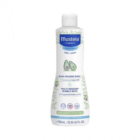 Mustela bain mousse eveil à l'avocat bio 750ml Mustela bain mousse eveil à l'avocat bio 750ml