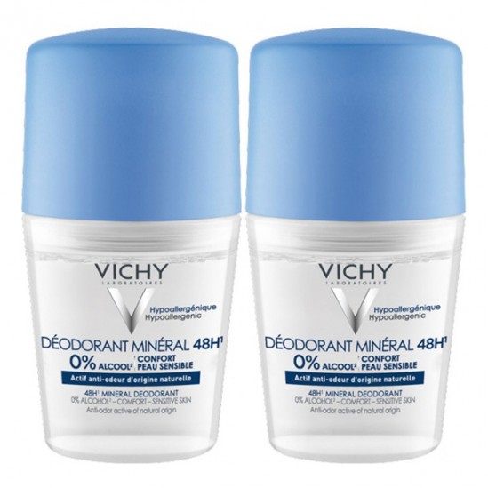Vichy Déodorant Minéral Sans Sels Aluminium Roll-On Peaux Sensibles 50 ml Vichy Déodorant Minéral Sans Sels Aluminium Roll-On Peaux Sensibles 50 ml