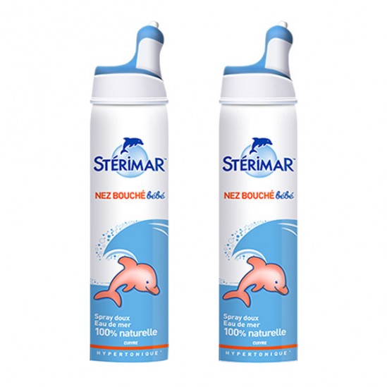 Stérimar nez bouché bébé cuivre hypertonique lot de 2x100ml Stérimar nez bouché bébé cuivre hypertonique lot de 2x100ml