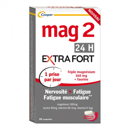 Cooper Mag 2 24h extra fort 45 comprimés Cooper Mag 2 24h extra fort 45 comprimés