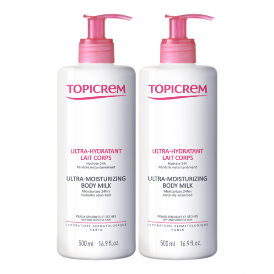 Topicrem duo ultra-hydratant lait corps 2x500ml Topicrem duo ultra-hydratant lait corps 2x500ml