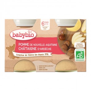 Babybio pomme châtaigne dès 6 mois 2x130g