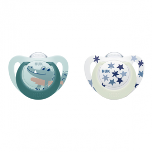 Nuk starlight 2 sucettes silicone garçon 18-36 mois