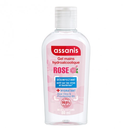 Assanis gel mains hydroalcoolique rose 80ml Assanis gel mains hydroalcoolique rose 80ml