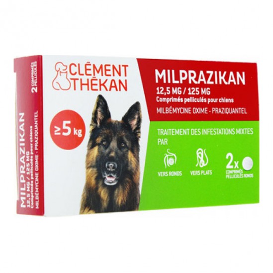 Clément thékan milprazikan 12,5mg/125mg chien +de 5kg Clément thékan milprazikan 12,5mg/125mg chien +de 5kg