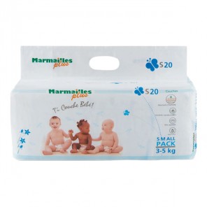 Marmailles plus couches bébé S de 3 à 5kg - 20 couches
