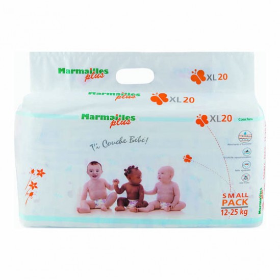 Marmailles plus couches bébé de XL 12 à 25kg - 20 couches