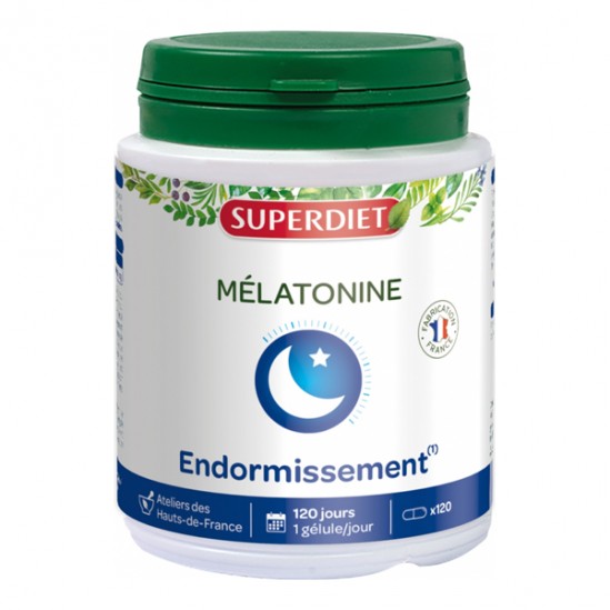 Superdiet mélatonine 1mg 120 gélules Superdiet mélatonine 1mg 120 gélules