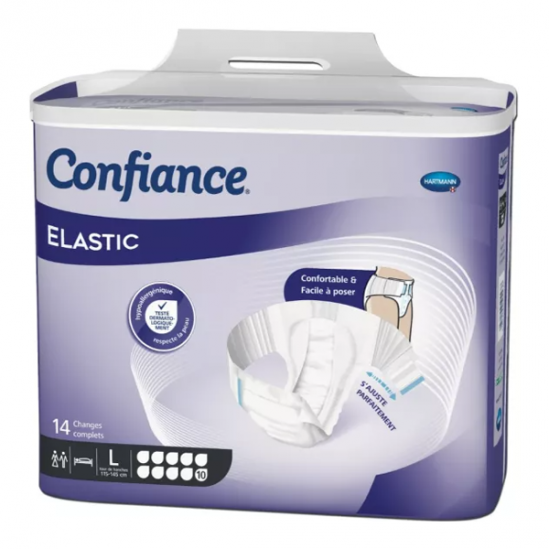 Paul Hartmann confiance elastic 10 gouttes taille L 14 sachets
