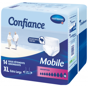 Paul Hartmann Confiance Mobile slip absorbant 10 gouttes XL 14 sachets