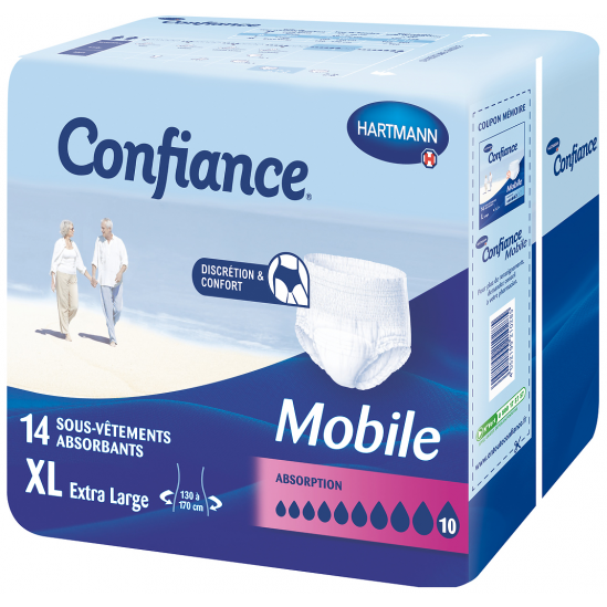 Paul Hartmann Confiance Mobile slip absorbant 10 gouttes XL 14 sachets