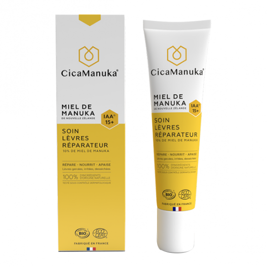 CicaManuka soin lèvres réparateur au miel de Manuka IAA15+ 15ml CicaManuka soin lèvres réparateur au miel de Manuka IAA15+ 15ml