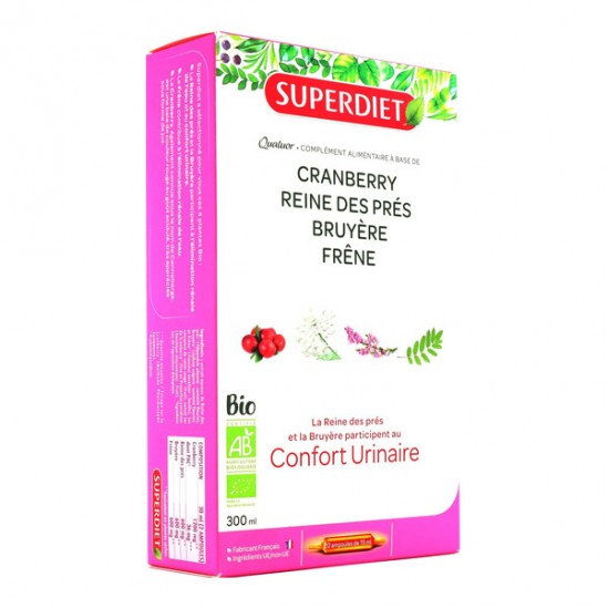 SuperDiet Quatuor Cranberry Reine des prés Bruyère Frêne 300ml