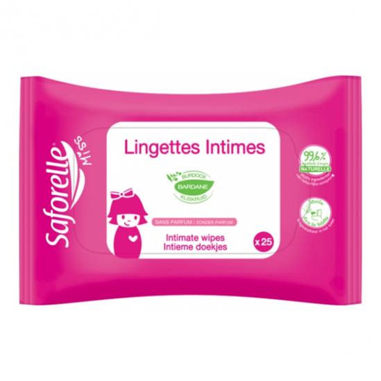 Saforelle miss lingettes intimes paquet de 25 Saforelle miss lingettes intimes paquet de 25