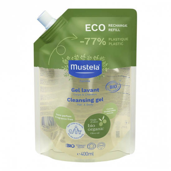 Expanscience Mustela gel lavant bio éco-recharge 400ml Expanscience Mustela gel lavant bio éco-recharge 400ml
