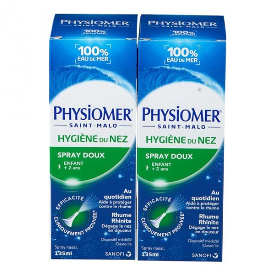Physiomer hygiène du nez spray doux 2x135ml Physiomer hygiène du nez spray doux 2x135ml