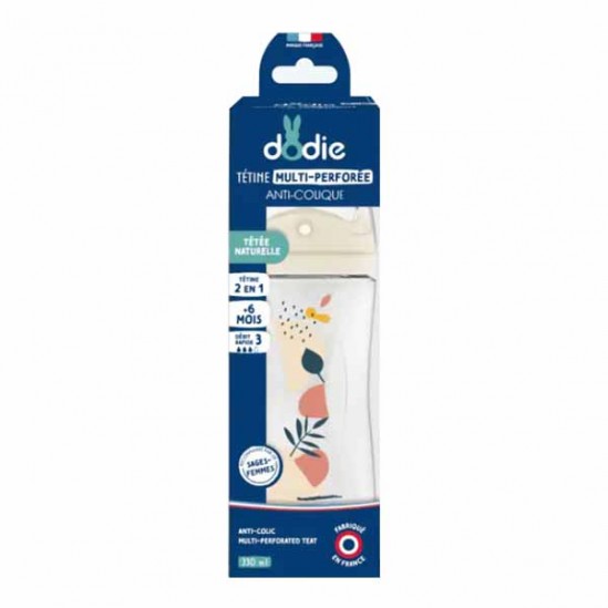 Dodie biberon tétine multi-perforée anti-colique 0 - 6 mois bleu 150ml Dodie biberon tétine multi-perforée anti-colique 0 - 6 mois bleu 150ml