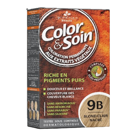 Les 3 Chênes Color & Soin coloration permanente 9B blond clair nacré Les 3 Chênes Color & Soin coloration permanente 9B blond clair nacré