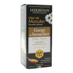 Herbesan Miel de Manuka IAA 15+ sirop gorge et bronches 100ml