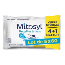 Mitosyl lingettes à l'eau lot de 5 x 60