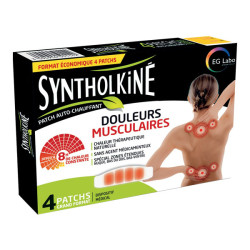 SyntholKiné douleurs musculaires 4 patchs chauffants grand format