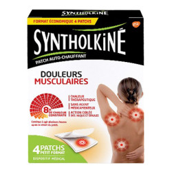 SyntholKiné douleurs musculaires 4 patchs chauffants petit format