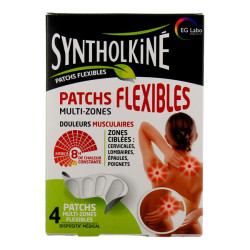 SyntholKiné douleurs musculaires 4 patchs chauffants flexibles